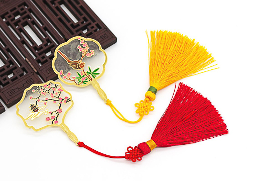 中国风团扇流苏书签定制