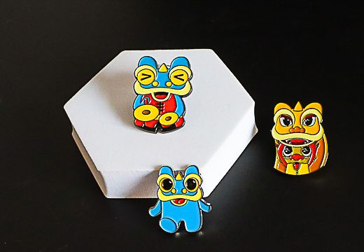 卡通动物金属徽章定制