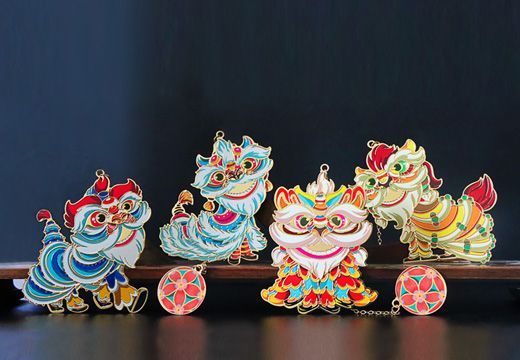 舞狮金属书签定制