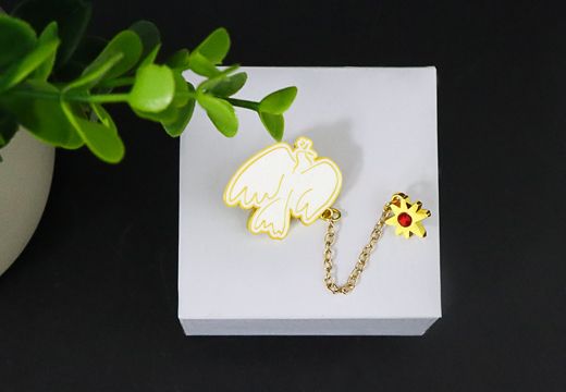 和平鸽动物金属徽章定制