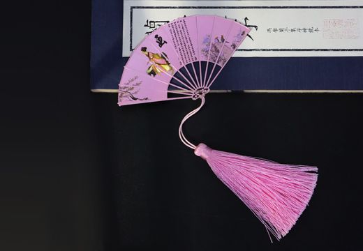 折扇镂空金属书签定制
