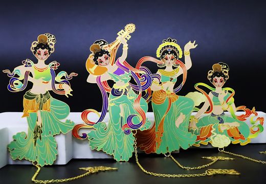 沾花一笑金属书签定制