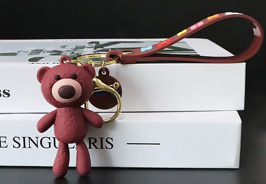 花儿小熊可爱卡通钥匙扣定制