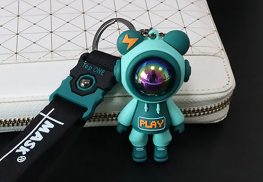 太空小熊可爱卡通钥匙扣定制