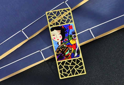 插画镂空金属书签定制