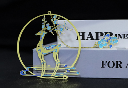 麋鹿国风金属书签定制