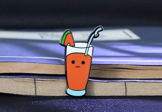 卡通奶茶杯金属徽章定制