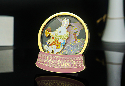 怀表兔金属流沙冰箱贴定制