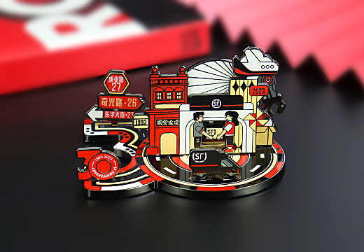 顺丰文创拼接金属徽章定制