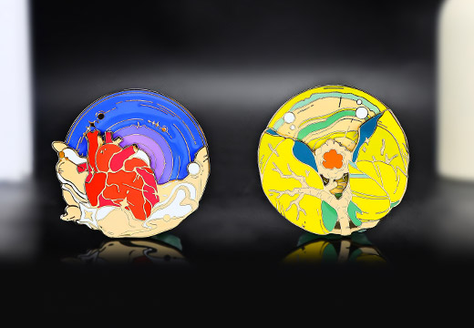 旋转珐琅金属徽章定制