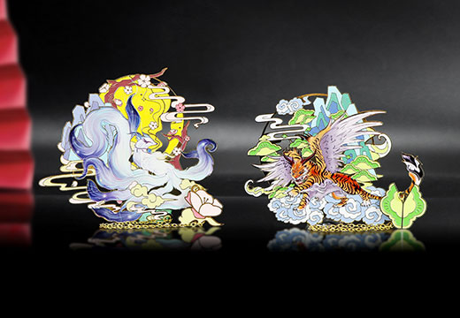 山海经神兽镂空金属书签定制