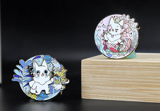 山海经小藏金属旋转徽章定制