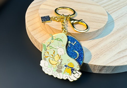 旋转金属钥匙扣挂件定制