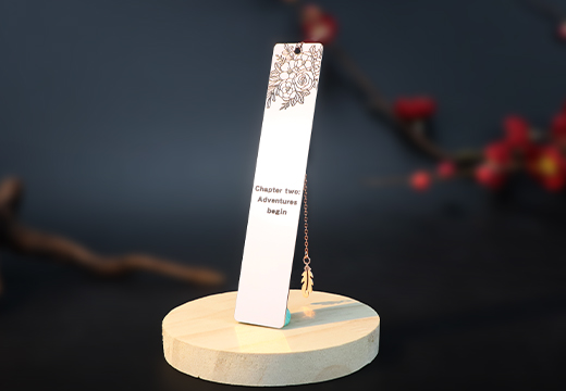 金属玫瑰金印刷书签定制