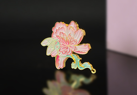 花朵锌合金金属徽章定制