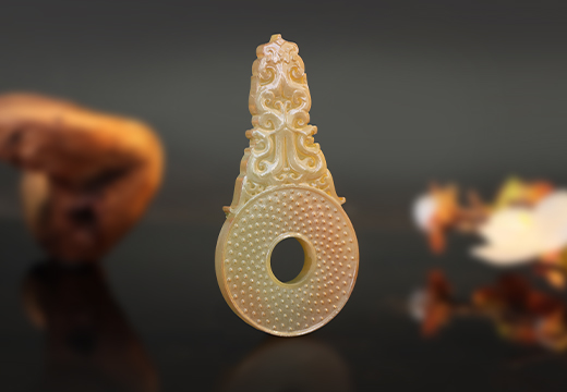 双龙纹白玉壁夜光冰箱贴定制