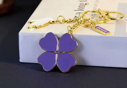 四叶草金属钥匙扣挂件定制